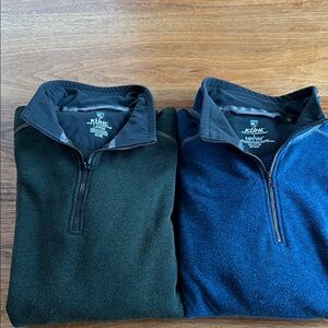 KUHL Dual Half-Zip Pullovers - Forest Green and Navy